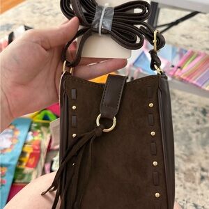 Primark Brown Suede Crossbody Bag with Tassel